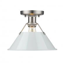 Golden Canada 3306-FM PW-DB - Orwell PW Flush Mount in Pewter with Dusky Blue shade