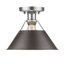 Golden Canada 3306-FM PW-RBZ - Orwell 1-Light Flush Mount in Pewter with Rubbed Bronze