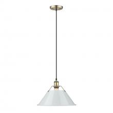 Golden Canada 3306-L AB-DB - Orwell AB Large Pendant - 14 in Aged Brass with Dusky Blue shade