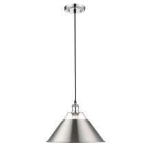 Golden Canada 3306-L CH-PW - Orwell 14" Wide Large Pendant in Chrome with Pewter