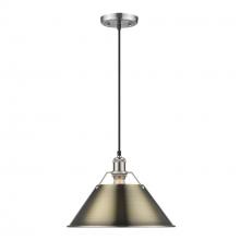 Golden Canada 3306-L PW-AB - Orwell 14" Wide Large Pendant in Pewter with Aged Brass