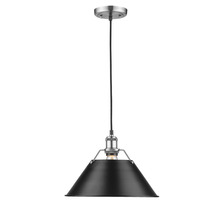 Golden Canada 3306-L PW-BLK - Orwell PW Large Pendant - 14" in Pewter with Matte Black shade