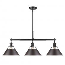 Golden Canada 3306-LP BLK-RBZ - Orwell 3-Light Linear Pendant in Matte Black with Rubbed Bronze