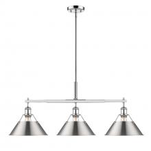 Golden Canada 3306-LP CH-PW - Orwell 3-Light Linear Pendant in Chrome with Pewter