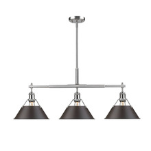 Golden Canada 3306-LP PW-RBZ - Orwell PW 3 Light Linear Pendant in Pewter with Rubbed Bronze shades