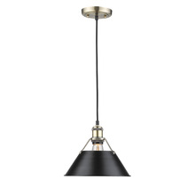 Golden Canada 3306-M AB-BLK - Orwell 10" Wide Medium Pendant in Aged Brass with Matte Black