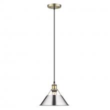 Golden Canada 3306-M AB-CH - Orwell 10" Wide Medium Pendant in Aged Brass with Chrome