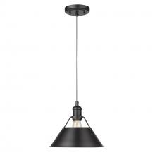 Golden Canada 3306-M BLK-BLK - Orwell BLK Medium Pendant - 10" in Matte Black with Matte Black shade