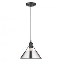 Golden Canada 3306-M BLK-CH - Orwell 10" Wide Medium Pendant in Matte Black with Chrome