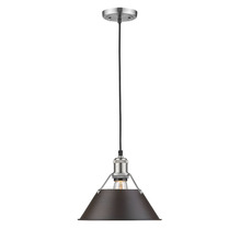 Golden Canada 3306-M PW-RBZ - Orwell 10" Wide Medium Pendant in Pewter with Rubbed Bronze