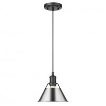 Golden Canada 3306-S BLK-CH - Orwell 7.5" Wide Small Pendant in Matte Black with Chrome