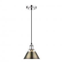 Golden Canada 3306-S CH-AB - Orwell 7.5" Wide Small Pendant in Chrome with Aged Brass