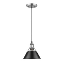 Golden Canada 3306-S PW-BLK - Orwell 7.5" Wide Small Pendant in Pewter with Matte Black