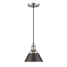 Golden Canada 3306-S PW-RBZ - Orwell 7.5" Wide Small Pendant in Pewter with Rubbed Bronze