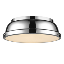 Golden Canada 3602-14 CH-CH - Duncan 14" Flush Mount in Chrome with a Chrome Shade