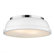 Golden Canada 3602-14 CH-WHT - Duncan 14" Flush Mount in Chrome with a Matte White Shade