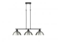 Golden Canada 3602-3LP BLK-PW - Duncan 3-Light Linear Pendant in Matte Black with Pewter