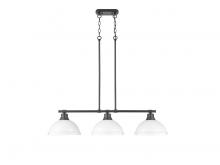 Golden Canada 3602-3LP BLK-WHT - Duncan 3-Light Linear Pendant in Matte Black with Matte White