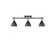 Golden Canada 3602-3SF BLK-RBZ - Duncan 3-Light Semi-Flush - Track Light in Matte Black with Rubbed Bronze