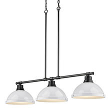 Golden Canada 3602-3LP BLK-WH - Duncan 3-Light Linear Pendant in Matte Black with White