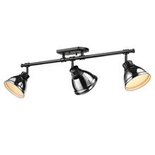 Golden Canada 3602-3SF BLK-CH - Duncan 3-Light Semi-Flush - Track Light in Matte Black with Chrome