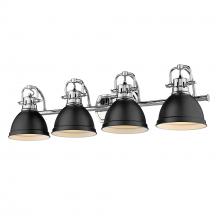 Golden Canada 3602-BA4 CH-BLK - Duncan CH 4 Light Bath Vanity in Chrome with Matte Black Shades