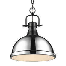 Golden Canada 3602-L BLK-CH - Duncan 1-Light Pendant with Chain in Matte Black with Chrome