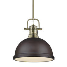 Golden Canada 3604-L AB-RBZ - Duncan 1 Light Pendant with Rod