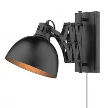 Golden Canada 3824-A1W BLK-BLK - Hawthorn Articulating 1-Light Wall Sconce