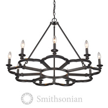 Golden Canada 5926-9 ABZ - Smithsonian Saxon 9 Light Chandelier in Aged Bronze