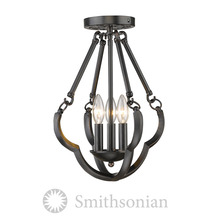 Golden Canada 5926-SF ABZ - Smithsonian Saxon Semi Flush Convertible in Aged Bronze