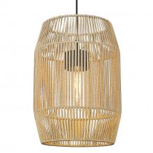 Golden Canada 6073-O1P NB-SS - Seabrooke Outdoor 1 Light Pendant in Natural Black