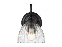 Golden Canada 6952-1W BLK-CLR - Audra 1-Light Wall Sconce in Matte Black with Clear Glass