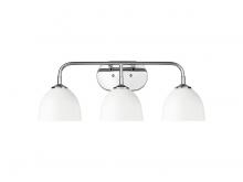 Golden Canada 6956-BA3 CH-WHT - Zoey 3-Light Vanity Light in Chrome with Matte White