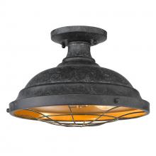 Golden Canada 7312-SF BP - Bartlett Semi-Flush in Black Patina