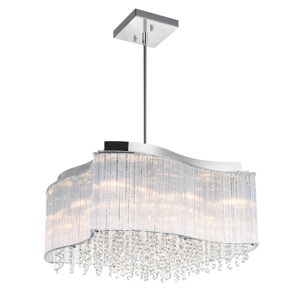 Elsa 10 Light Drum Shade Chandelier With Chrome Finish