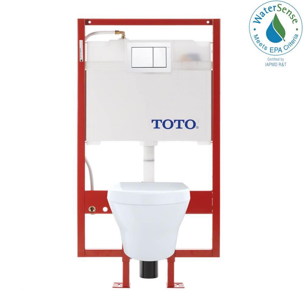 TOTO® MH Wall-Hung D-Shape Toilet and DuoFit® in-wall 0.9 GPF and 1.28 GPF Dual-Flush Ta