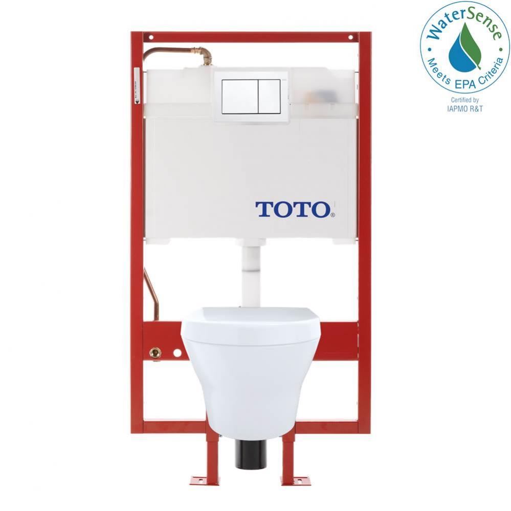 TOTO® MH Wall-Hung D-Shape Toilet and DuoFit® in-wall 0.9 GPF and 1.28 GPF Dual-Flush Ta