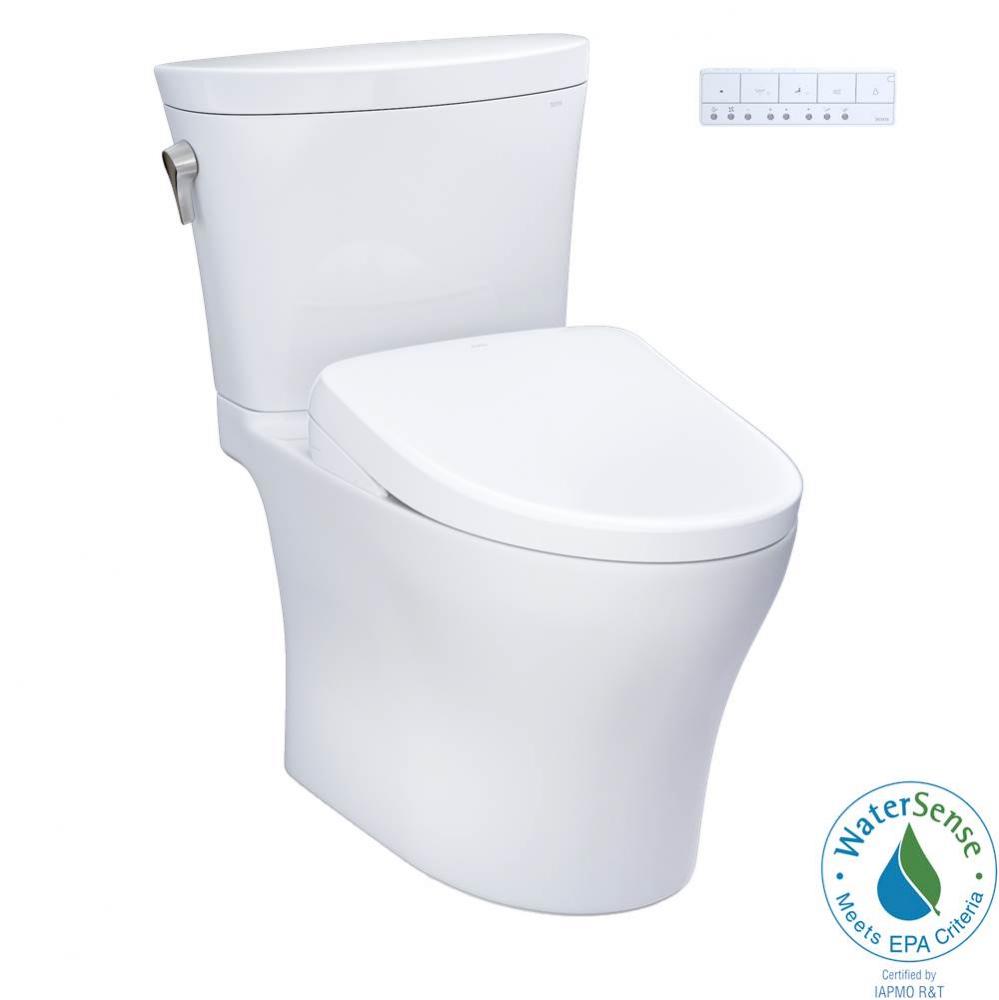 TOTO WASHLET plus Aquia IV Arc Two-Piece Elongated Dual Flush 1.28 and 0.9 GPF Toilet with Auto Fl