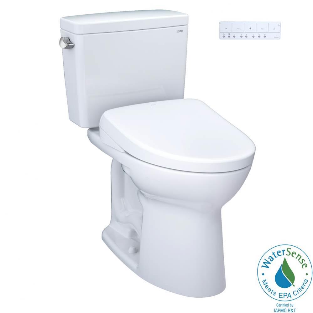 TOTO Drake WASHLET plus Two-Piece Elongated 1.28 GPF Universal Height TORNADO FLUSH Toilet with S7