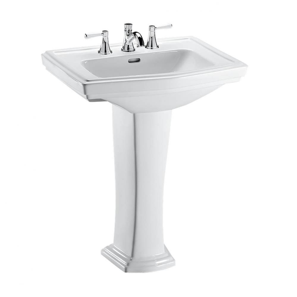 Toto® Clayton® Rectangular Pedestal Bathroom Sink For 8 Inch Center Faucets, Cotton Whit