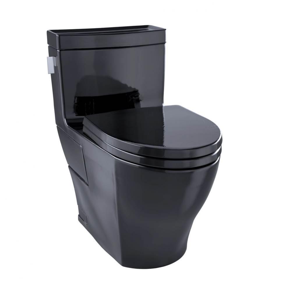 TOTO Legato WASHLET+ One-Piece Elongated 1.28 GPF Universal Height Skirted Toilet, Ebony