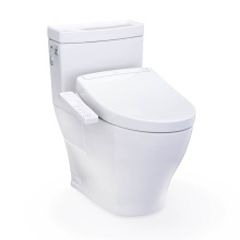 Toto MW6263346CEFG#01 - WASHLET+® Aimes One-Piece Elongated 1.28 GPF Toilet and WASHLET S2 Bidet Seat, Cotton White
