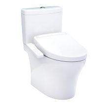 Toto MW4463346CEMFGN#01 - WASHLET®+ Aquia® IV Two-Piece Elongated Universal Height Dual Flush 1.28 and 0.9 GPF Toi