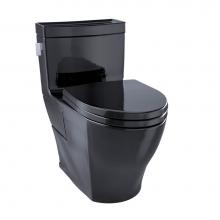 Toto MS626214CEF#51 - TOTO® Aimes® One-Piece Elongated 1.28 GPF Universal Height Skirted Toilet, Ebony Black