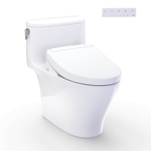 Toto MW6423446CEFG#01 - WASHLET®+ Nexus® One-Piece Elongated 1.28 GPF Toilet and WASHLET S5 Bidet Seat, Cotton W