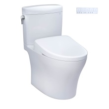 Toto MW4364726CEMFGN#01 - WASHLET®+ Aquia IV® Cube Two-Piece Elongated Dual Flush 1.28 and 0.9 GPF Toilet with S7