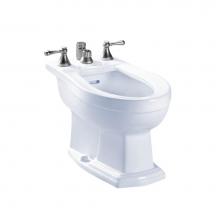 Toto BT784B#01 - Toto® Clayton® Deck Mount Vertical Spray Flushing Rim Bidet, Cotton White