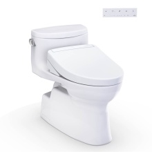Toto MW6443446CEFG#01 - WASHLET+® Carolina® II One-Piece Elongated 1.28 GPF Toilet and WASHLET+® S5 Bidet S