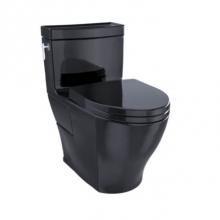 Toto MS626124CEF#51 - TOTO Aimes WASHLET+ One-Piece Elongated 1.28 GPF Universal Height Skirted Toilet, Ebony